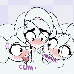 1boy 3girls 3girls1boy blowjob blush carla carla_en_la_oficina carla_in_the_office comic comic_page comic_panel cum cum_in_mouth cumming eyes_wide_open female front_view karla male marioa13 stickman stickwoman tiktok tongue tongue_out