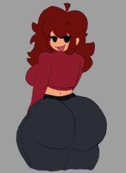1girls ass ass_focus auburn_hair curvy female friday_night_funkin galaxyrider girlfriend_(friday_night_funkin) huge_ass tagme