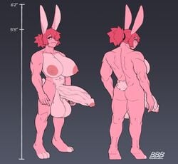 1boy angry anthro areola areolae artist_signature ass back_view backsack balls ballsack biceps big_ass big_balls big_breasts big_nipples big_penis big_testicles breasts bunny_ears bunny_tail bunybunyboi clavicle collarbone cottontail curvy deltoids erect_nipples erection front_view full_body furry gigantic_penis grey_background hair_over_one_eye height_chart huge_breasts huge_cock huge_penis hyper hyper_balls hyper_penis kneepits lagomorph lagomorph_humanoid large_ass large_breasts large_penis long_ears male male_focus male_with_breasts measurements model_sheet muscles muscular nipples nude oc original original_character partially_retracted_foreskin paws penis penis_base pink_penis pink_skin puffy_nipples rabbit rugged_balls sagging_balls shannon_(bunybunyboi) short_ponytail short_tail shoulder_blades solo solo_focus testicles tied_hair tiptoes trapezius vein veiny_penis wide_hips wide_shoulders