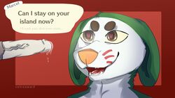 16:9 animal_crossing anthro bodily_fluids canid canine canis cum cum_in_mouth cum_inside domestic_dog duo english_text flare_(retroaward) genital_fluids genitals hi_res male male/male mammal marcel_(animal_crossing) nintendo penis retroaward text video_games widescreen