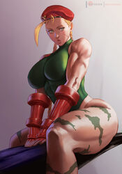 1girls abs big_breasts blonde_hair blue_eyes breasts cammy_white capcom cleavage female female_only kasai_x3 large_breasts lejeanx3 muscular muscular_female muscular_thighs solo street_fighter tagme thick_thighs