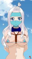 big_breasts bikini blindform blue_eyes fairy_tail gaston18 hood mirajane_strauss rope_bondage slave small_clothes solo_female white_hair