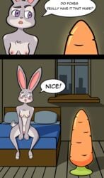 anthro big_(disambiguation) blush breasts carrot dildo disney female food genitals hi_res judy_hopps lagomorph leporid mammal maximumabc paws plant pornography pussy rabbit sex sex_toy small_breasts solo tyan vegetable zootopia