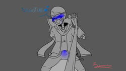 alternate_universe animated_skeleton artist_signature clothes erection erection_under_clothes error error_sans error_sans_(fan_character) errortale fan_character monochrome oc partially_colored penis_bulge power_bottom riding sans sans_au sans_oc sanscest simple_background skeleton undertale_au