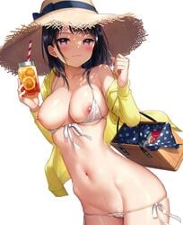 big_breasts bikini breasts cameltoe detexted ichigo-chan_(mignon) mignon nipples open_shirt photoshop pussy see_through swimsuits uncensored wardrobe_malfunction wet wet_clothes