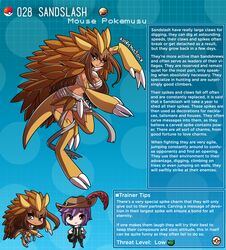 creature_index english_text hi_res kinkymation nintendo page_28 personification pokedex pokemon pokemon-girl_encyclopedia pokemon_(species) pokemon_rgby pokemusu profile sandslash text text_box