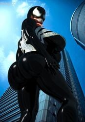 1girls 3d 3d_(artwork) ass female female_only marvel marvel_comics she-venom shiny-z solo venom venom_(marvel)