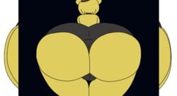 animated animated_gif anthro ass ass_focus female five_nights_at_freddy's five_nights_in_anime fourth_wall golden_freddy golden_freddy_(fnaf) huge_ass panties popping_out supersecretsoup_(artist) tagme transparent_background underwear