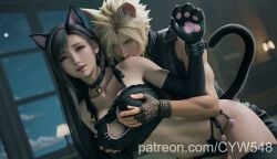 ai_generated animated blonde_hair cloud_strife cyw548 final_fantasy_vii grabbing grabbing_breasts grabbing_from_behind long_hair tagme tifa_lockhart video