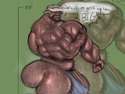 1male farmer gay huge_cock hyper hyper_muscles hyper_muscular hyper_penis massive_thighs muscular muscular_back muscular_butt muscular_thighs original_character pecs solo tbuttigon87633_(artist) yungy_(artist)