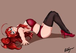 1girls absurdres aikiyun bra female female_only high_school_dxd highres looking_at_viewer panties rias_gremory solo thighhighs