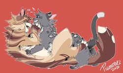 absurd_res ashfur_(warriors) domestic_cat duo felid feline felis feral hawkfrost_(warriors) hi_res male male/male male_penetrated male_penetrating male_penetrating_male mammal penetration pigeontoez simple_background warriors_(cats)