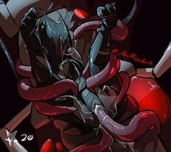 anal arcafterdark cum cum_in_ass cum_in_pussy cum_inside cum_on_body cum_on_breasts cum_on_face female infested_(warframe) tentacle vaginal_penetration valkyr_(warframe) warframe