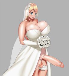 1futa ageha_(burakku-ra) balls ballsack big_breasts bimbo blonde_hair blue_eyes bouquet breasts bridal_gauntlets bride bride_gown burakku-ra bursting_breasts busty cleavage club_shaped_penis decensored earrings elbow_gloves erection exposed_penis flowers futa_bride futa_only futanari garter genital_piercing gloves hair_flower hoop_earrings huge_cock intersex large_breasts large_penis long_gloves long_penis looking_at_viewer lorum_piercing original penis penis_out penis_under_dress scrotum semi-erect smile solo testicles thigh_strap voluptuous wedding_dress wedding_veil white_gloves white_rose yellow_hair