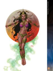 a_princess_of_mars anklet armlet barsoom black_hair bracelet dejah_thoris fit_female headdress jewelry joe_jusko john_carter_of_mars large_breasts long_hair looking_at_viewer lots_of_jewelry martian official_art royalty voluptuous