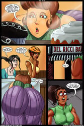 bananacreamcake bicycle_helmet big_ass comic dark-skinned_female ponytail transmorpher_dds