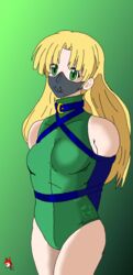 armbinder asia_argento blonde_hair green_eyes high_school_dxd latex_suit mask_gag