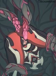 1girls 4_eyes ass breasts clitoris garuda_(warframe) head_crest imminent_rape imminent_sex labia legs_forced_open legs_held_open mound_of_venus pussy red_eyes restrained robot robot_girl tentacle tentacle_suspension thechurroman thick_thighs vulva warframe