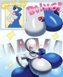 big_ass big_breasts breast_expansion breasts drink drinking expansion eyeless huge_breasts hyper hyper_breasts lewdloaf no_eyes no_nipples pepsi pepsiwoman wide_hips