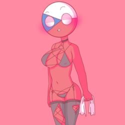 1girls big_ass big_breasts bikini blush countryhumans countryhumans_girl czech_flag czech_republic_(countryhumans) female female_only jojofan_alsoch solo towel