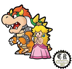 blonde blonde_hair bowser crown earrings edit female green_shell horns jewelry koopa mario_(series) nintendo official_artwork_edit paper_mario penis princess_peach shell smaller_female spiky_shell straight_hair therapist_(artist) white_background