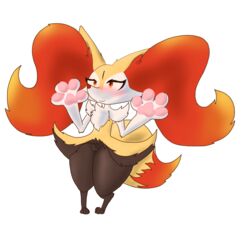 absurd_res alpha_channel anthro big_hands blush braixen brown_body brown_fur chromethefox digital_media_(artwork) dipstick_tail female fur genitals hi_res inner_ear_fluff multicolored_tail nintendo orange_body orange_eyes orange_fur orange_nose pawpads pink_pawpads pokémon_(species) pokemon pokemon_(species) presenting pussy signature solo sunny_(chromethefox) tuft video_games white_body white_fur wide_hips yellow_body yellow_fur