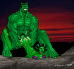 1boy 1girls 2008 ass avengers cousins cum cum_inside dat_ass doggy_style drooling female fingerless_gloves green_hair green_skin hulk hulk_(series) incest male male/female marvel marvel_comics muscles muscular muscular_male nude pubic_hair rhaydar sex she-hulk straight veiny_muscles veiny_penis