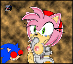 amy_rose anthro black_border breasts color cum cum_in_nose female furry furry_only green_eyes headband large_breasts nipples nude restrained short_hair sonic_(series) sonic_the_hedgehog tears tentacle zetar02