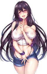 black_hair breasts mijajure original smile