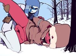 2boys anal anal_penetration anal_sex barefoot big_penis blood chullo countryhumans crying feet finland_(countryhumans) gay legs_held_open male male/male penetration precum rape scared semi-erect sex snow soviet_union_(countryhumans) spread_legs tears yaoi