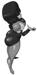 1girls ass big_ass big_breasts big_thighs black_and_white breasts cartoon_network female garnet_(steven_universe) gem_(species) gem_fusion monochrome solo steven_universe sunglasses synecdoche thighs