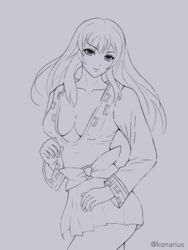 1girls bow cleavage dress female fire_emblem fire_emblem:_the_blazing_blade karla_(fire_emblem) konarius looking_at_viewer medium_breasts nintendo nipple_bulge nipples sketch solo solo_female thighs