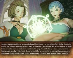 3d 3girls alternate_eye_color ancient_greek_clothes armlet bare_arms bare_shoulders blue_dress blue_hair blurry_foreground bracelet braid breasts brown_eyes brown_hair chalkboard choker cleavage coat collarbone corruption crown_braid dancer dancer_(three_houses) depth_of_field dochaunt24 dress duo_focus earrings english_text evil_grin evil_smile eyeshadow female female_only femdom femsub fire_emblem fire_emblem:_three_houses greco-roman_clothes green_dress grin hallucination hand_up healing indoors jewelry large_breasts light_blue_hair lipstick looking_down looking_to_the_side magic magic_circle makeup manuela_casagranda marianne_von_edmund medium_breasts mind_control multiple_girls nail_polish nintendo o-ring o-ring_top on_back open_mouth orange_eyeshadow orange_lips orange_lipstick orange_nails post-timeskip rape red_eyes short_hair shoulders single-shoulder_dress slave smile story_at_source student teacher teacher_and_student text text_box thanking tricked unaware unsure upper_body white_coat wide_eyed window yuri
