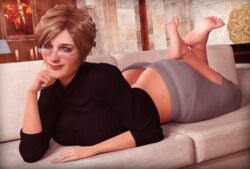 1girls 3d ana_(tomb_raider) ass big_ass big_breasts big_butt blush breasts clothed clothed_female feet female female_only fully_clothed glasses large_breasts looking_at_viewer milf rasmus-the-owl realistic solo solo_female sweater thick_thighs tomb_raider tomb_raider_(survivor) wide_hips yoga_pants