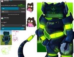 badware_(die_of_death) cuntboy die_of_death_(roblox) doomware_(die_of_death) glowing_green glowing_pussy green_pubes green_pussy male_pubic_hair meme_in_the_background meme_reference metallic_body no_panties possibly_gay pubes pubes_exposed pussy reference_image roblox roblox_game robot saw self_upload simple_background stela666 tagme tv_head