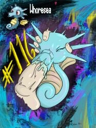 blowjob blue_skin cock cock_hungry cute face_fuck face_fucking female filling_up forceful holding_head human_on_pokemon open_mouth pokemon pokemon_focus pokemon_on_human pokemon_rgby pokephilia seahorse tear tearing_up tears tears_of_pleasure