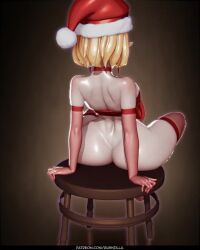 1girls 3d 4:5 christmas christmas_outfit female female_focus female_only nintendo princess_zelda rushzilla shorter_than_10_seconds sitting tagme the_legend_of_zelda turntable_(animation) vertical_video video