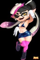 1girls accurate_art_style anthro bikini_top callie_(splatoon) curvy female glitter_bikini glitter_skirt gloves hi_res medium_breasts mole mole_under_eye navel official_style panties pink_thighhighs pose projectwetroid skirt skirt_lift solo splatoon splatoon_(series) thick_thighs thighhighs visible_underwear white_gloves wide_hips winking_at_viewer