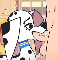 101_dalmatian_street 101_dalmatians absurd_res canid canine canis dalmatian disney dolly_(101_dalmatians) domestic_dog duo faceless_male fellatio fellatio_from_feral female female_feral feral hi_res human human_on_feral hypergal interspecies male male_human/female_feral male_on_feral mammal oral penile penis sex straight zoophilia