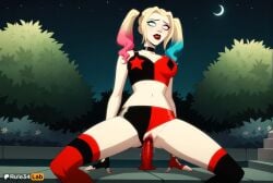 1girls ai_generated arm_support artist_name blonde_hair blue_eyes blue_hair breasts bush choker clothing_aside crescent_moon crop_top dc dc_comics dildo dildo_in_pussy dildo_insertion dildo_riding eyeshadow female female_masturbation female_only fingerless_gloves gloves gradient_hair harley_quinn harley_quinn_(series) hi_res lipstick makeup masturbation medium_breasts midriff moon multicolored_clothes multicolored_hair navel night object_insertion outdoors panties panties_aside pink_hair pussy pussy_juice red_dildo red_lips riding_dildo rule34lab shorts sky solo spread_legs squatting_on_dildo star_(sky) star_(symbol) starry_sky thighhighs twintails uncensored underwear vaginal_insertion vaginal_masturbation vaginal_object_insertion vaginal_penetration