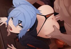 1boy 1girls against_wall animated ass ass_grab big_ass big_butt big_penis blue_hair bouncing_ass bra clothed clothed_sex clothing dark_skin doggy_style dominant dominant_male domination duo exposed_ass exposed_pussy faceless_male female female_penetrated finger_in_mouth fingers fingers_in_mouth from_behind from_behind_position genitals grabbing_ass hair hand_on_ass hand_on_butt hips hoodie horny human inside jiggle legs light-skinned_female light_skin looking_at_partner loop looping_animation male male/female male_penetrating male_penetrating_female nail_polish no_watermark on_floor open_eyes open_mouth original overhead_view painted_nails panties panties_aside partially_clothed penetration penis pleasure_face pussy pussy_juice pussy_juice_drip pussy_juice_on_penis saki_(theatko) sex sex_from_behind short_hair straight tagme teeth the_atko thick_ass thick_penis thighs thong thong_aside tongue twitching twitching_penis uncensored unseen_male_face vagina vaginal_penetration vaginal_sex wet wet_pussy