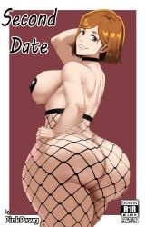 1girls artist_name asian asian_female ass_focus big_ass big_breasts big_butt black_choker bottom_heavy breasts brown-haired_female brown_eyes brown_hair choker curvaceous curvy curvy_body curvy_female curvy_figure curvy_hips english_text fat_ass female female_only fishnets huge_ass huge_butt jujutsu_kaisen kugisaki_nobara large_ass large_butt light-skinned_female light_skin looking_at_viewer looking_back looking_back_at_viewer pasties pinkpawg rear_view short_hair smile smiling smiling_at_viewer solo solo_female standing tagme text thick_thighs thighs voluptuous voluptuous_female wide_hips