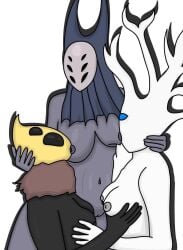 hollow_knight hollow_knight:_silksong hollow_knight_(franchise) team_cherry bug bug_girl 3girls breasts pussy yuri lesbian_sex threesome herrah white_lady_(hollow_knight) queen_vespa queen_vespa_(hollow_knight) sucking_breasts sucking_nipples spider spider_girl bee bee_girl plant plant_girl big_breasts large_breasts
