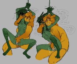 algebralien battle_for_dream_island bear_girl bfdi blush blushing_face blushing_female curly_hair drool drooling fat fat_ass fingering fingering_from_behind fingering_partner fingering_pussy fingers fourteen_(bfb) freak freaky fucking_pussy grabbing grabbing_from_behind green_body green_fur green_hair green_skin hands_above_head hermaphrodite intersex jackalope lesbian lesbians_naked object_show object_shows orange_body orange_fur orange_hair orange_skin osc paw pawpads paws pussy pussy_juice pussy_juice_drip pussy_lips rabbit_paws scars scars_all_over scars_on_arm scars_on_thighs self_harm_scars selfharm_scars sharp_claws sharp_teeth sitting_on_lap sitting_on_person sweat sweatdrop sweating ten_(bfb) tied tied_hands tied_up vagina vaginal_fluids wet wet_body wet_pussy x_finds_out_his_value xfohv yellow_eyes yellow_teeth yuri