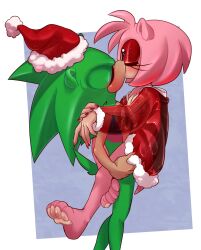 1boy 1girls absurd_res amy_rose anthro barefoot blush breasts christmas closed_eyes clothing colored_nails duo eulipotyphlan eyelashes eyeshadow female female_penetrated hands_on_legs hat headgear headwear hedgehog hi_res holidays hug kissing kukkiisart makeup making_out male male_penetrating mammal misleading_thumbnail naked nude passionate pawpads paws penetration robe romantic romantic_couple santa_hat scourge_the_hedgehog scourgeedits sex sideboob sonic_(series) sonic_the_hedgehog_(series) stand_and_carry_position standing standing_sex straight third-party_edit translucent translucent_clothing wholesome