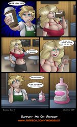 bombshell_soda breast_expansion comic midas-bust multiple_girls tagme yuri