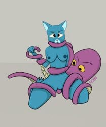 animated anthro blue_fur blue_skin bondage cartoon_network cat_girl cat_humanoid croqs defeated feline game_over handjob humiliation nicole_watterson octopus rape sex tentacle tentacle_rape the_amazing_world_of_gumball ych yellow_eyes