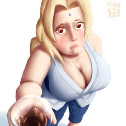 1girls big_breasts blonde_hair cleavage drink drunk female female_only mature_female mrguy820 naruto naruto_(series) solo tsunade