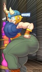 1boys 1girls against_wall bibi_(brawl_stars) big_female big_female_small_male brawl_stars breast_press female nervous rope sandy_(brawl_stars) size_difference smaller_male thor_bibi_(brawl_stars) wall xequiel