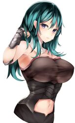 1girls armpits big_breasts blue_eyes blue_hair byleth_(fire_emblem) byleth_(fire_emblem)_(female) clothed_female female female_only fire_emblem fire_emblem:_three_houses large_breasts long_hair nintendo solo solo_female tea_texiamato teal_hair